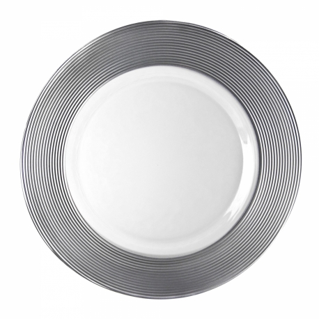 Saturn Silver Glass Charger Plate