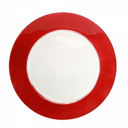 Colored Rim Red Rim Glass Charger Plate