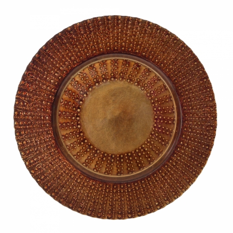 Aztec Copper Glass Charger Plate