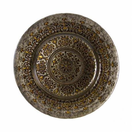 Monaco Silver Gold Glass Charger Plate