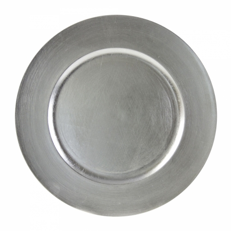 Lacquer Round Silver Charger Plate