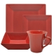 Nova Red 16 Pc Sq Dinner Set